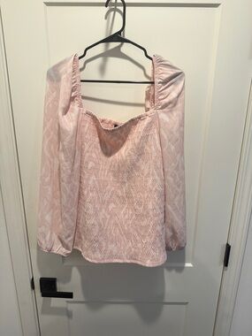 Halogen Light Pink Smocked Long-Sleeve Tunic